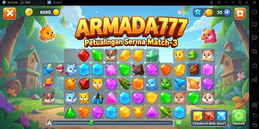 Tampilan gameplay ARMADA777 yang seru dalam genre Match-3.