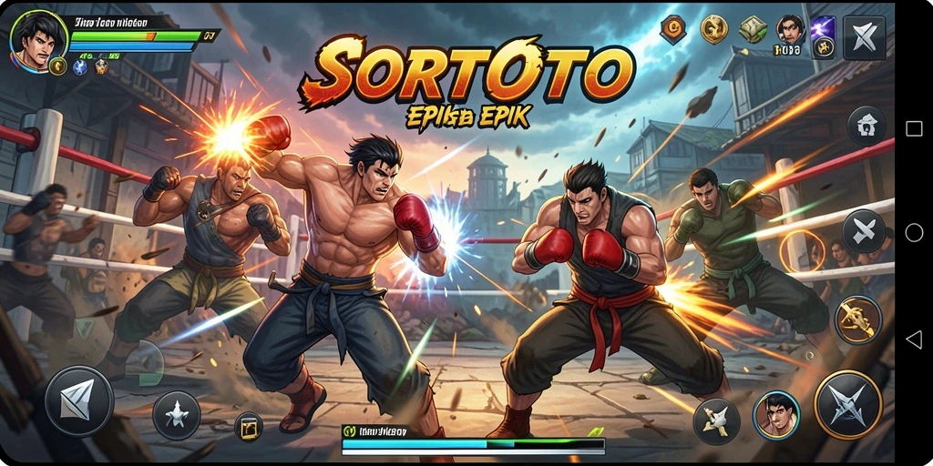 Gameplay SORTOTO memperlihatkan aksi pertarungan yang mendebarkan.
